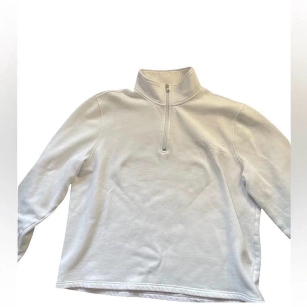 Michael Kors White Quarter Zip Pullover Sweatshirt Logo XL